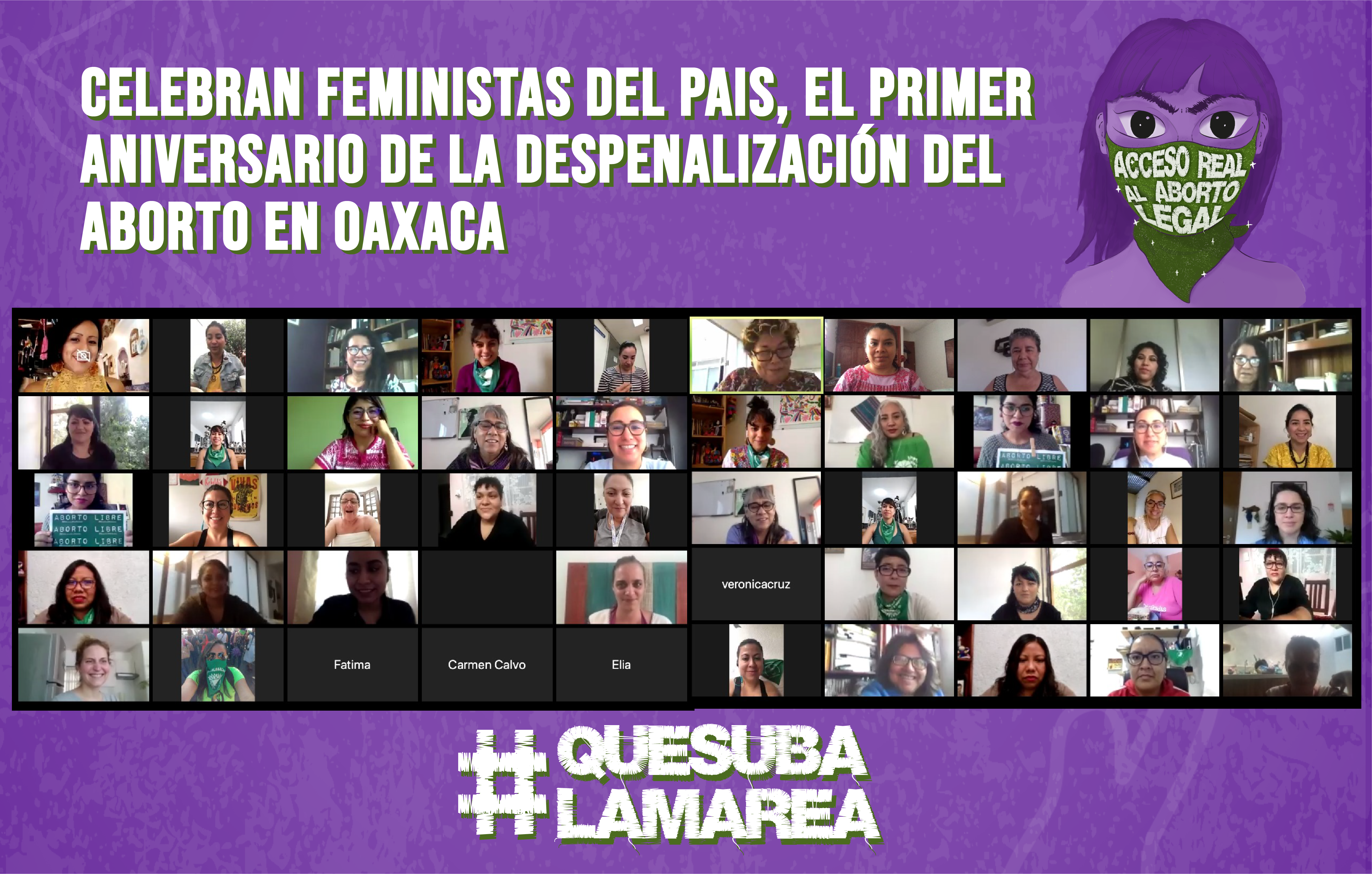 CELEBRAN FEMINISTAS DEL PAIS, EL PRIMER ANIVERSARIO DE LA DESPENALIZACIÓN DEL ABORTO EN OAXACA