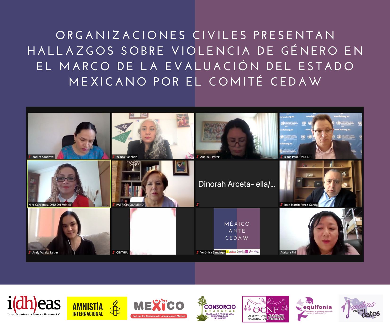 Organizaciones civiles presentan hallazgos sobre violencia de género en el marco de la evaluación del Estado Mexicano por el Comité CEDAW