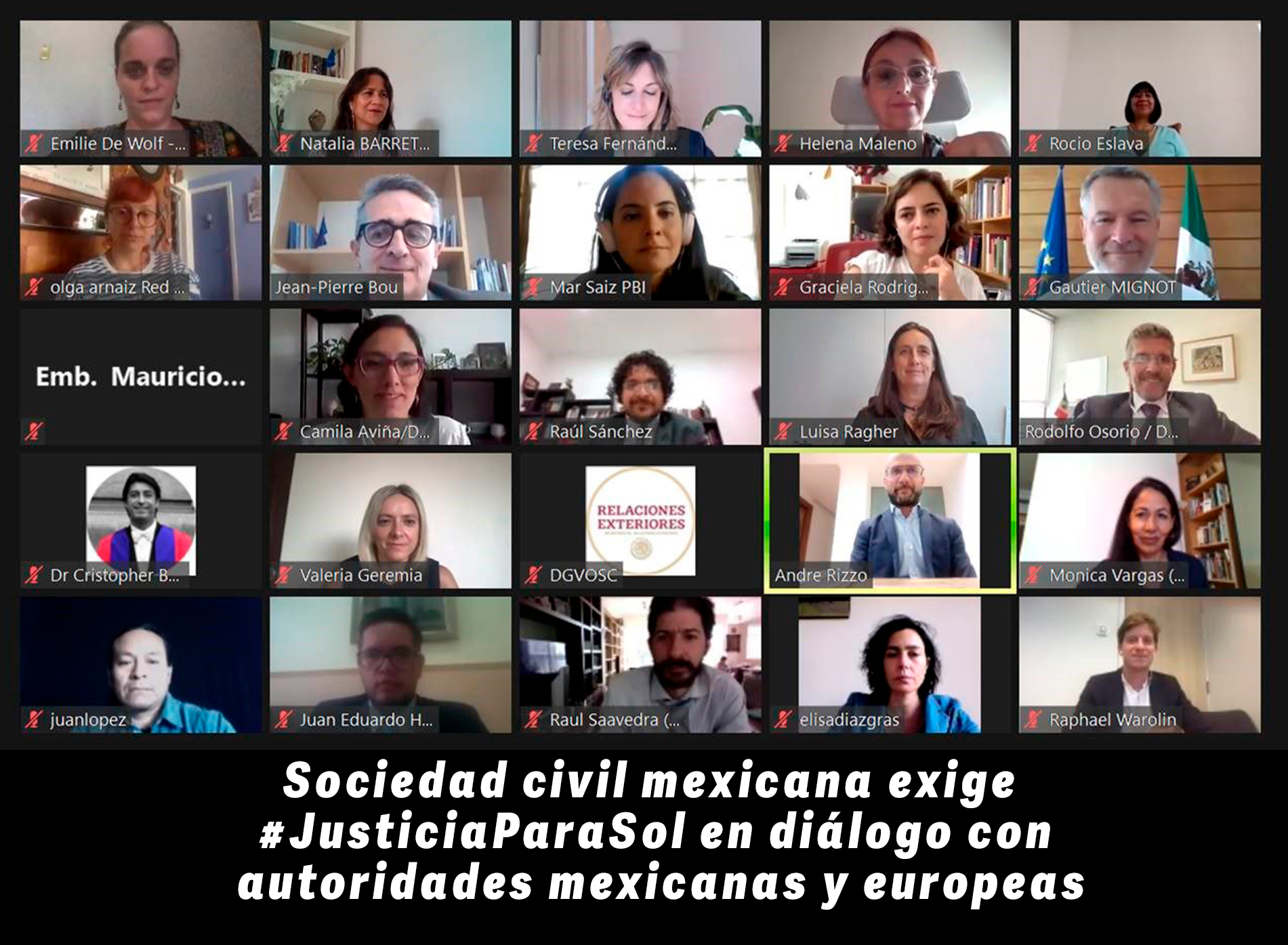 Sociedad civil mexicana exige #JusticiaParaSol en diálogo con autoridades mexicanas y europeas