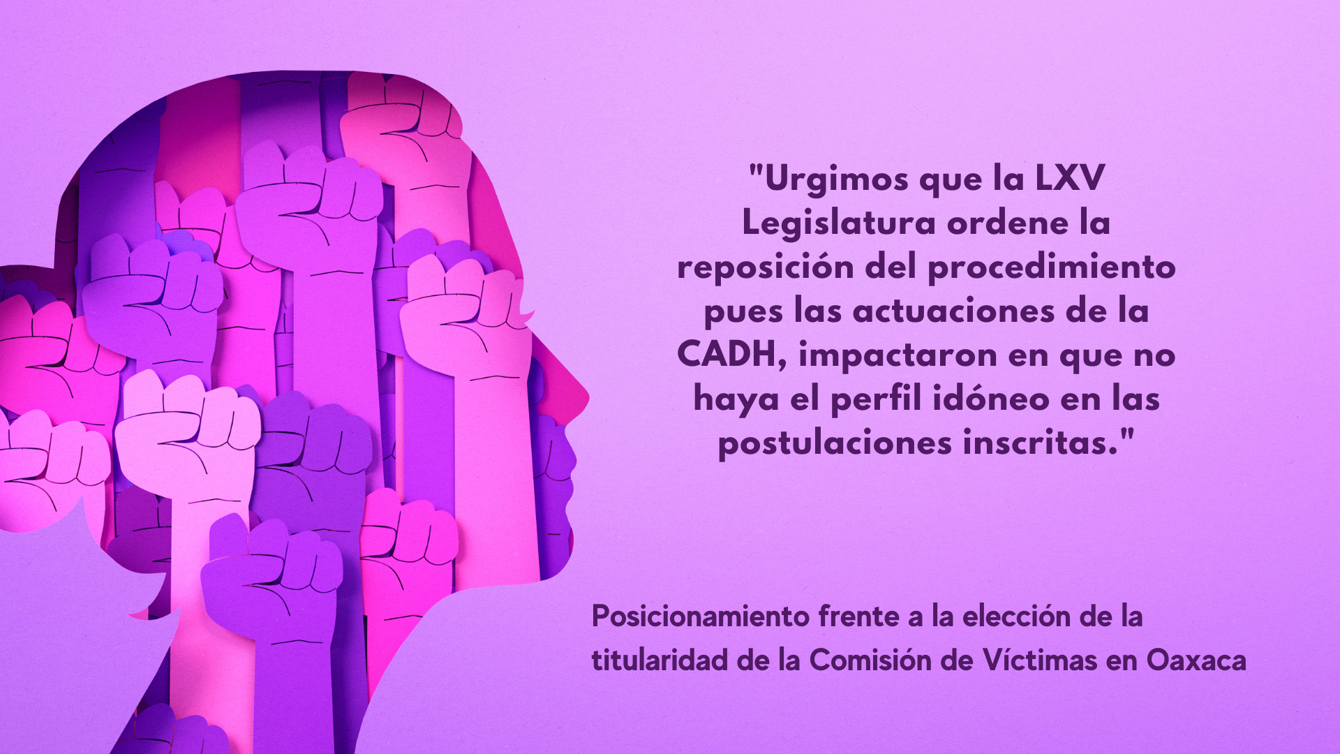 <strong>Posicionamiento frente a la elección de la titularidad de la Comisión de Víctimas en Oaxaca</strong>