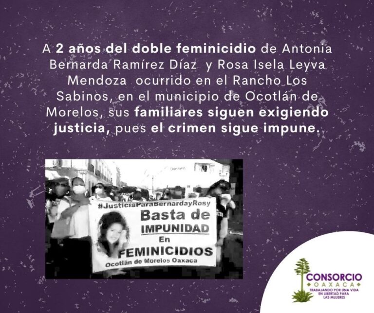 Dos Años De Impunidad En El Doble Feminicidio De Rosa Isela Y Antonia Consorcio Para El 1993