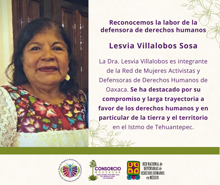 <strong>Reconocen la labor de la defensora de la tierra y el territorio istmeña Lesvia Villalobos</strong>