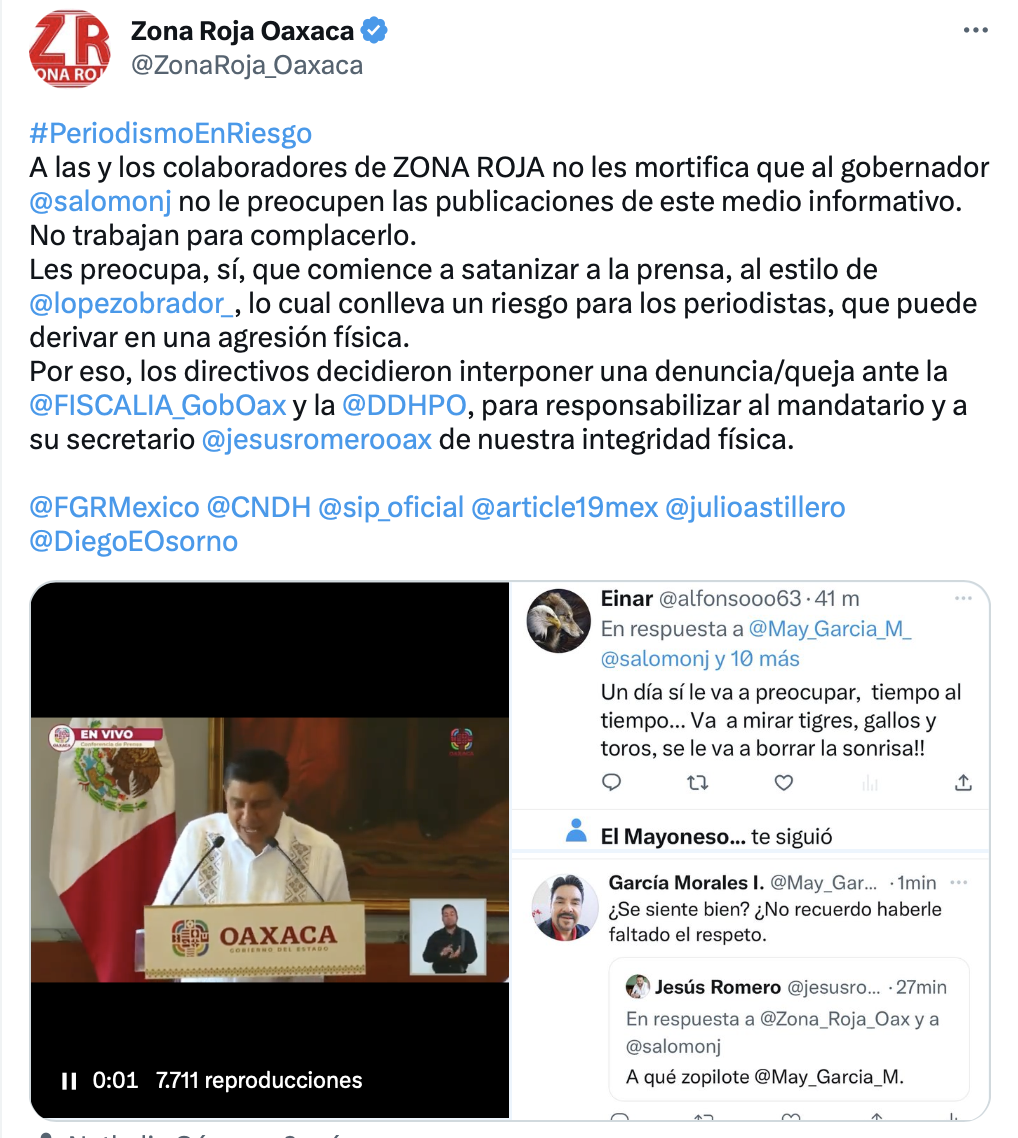 Condenamos la estigmatización de personas periodistas en Oaxaca