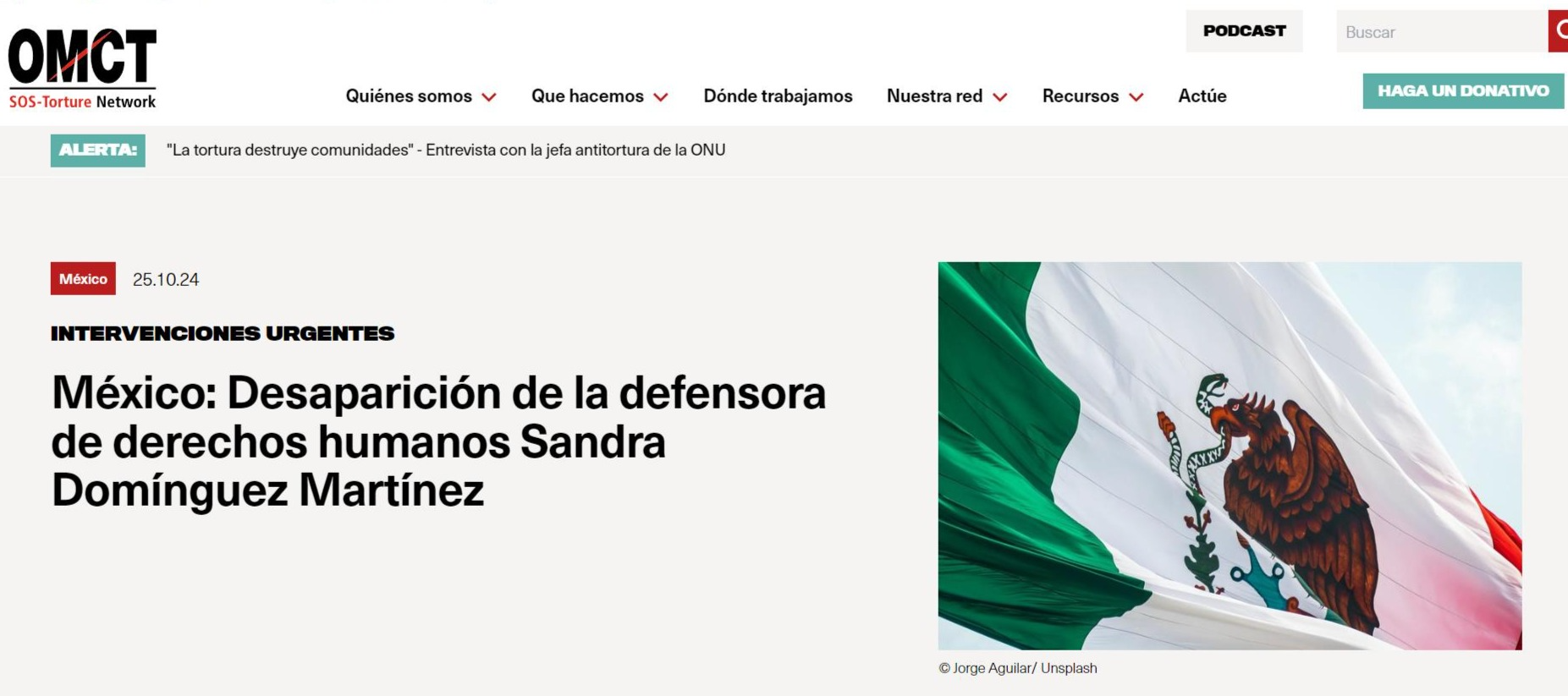 Emite Observatorio para la Protección de Personas Defensoras  llamamiento urgente al Estado Mexicano pidiendo la búsqueda inmediata, localización y presentación con vida de la activista Sandra Domínguez 