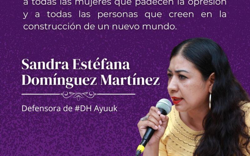 Las organizaciones acompañantes del caso de la defensora Sandra Estefana Domínguez Martínez acudimos hoy, con el corazón latiendo de amor por la vida, a este reencuentro con ella